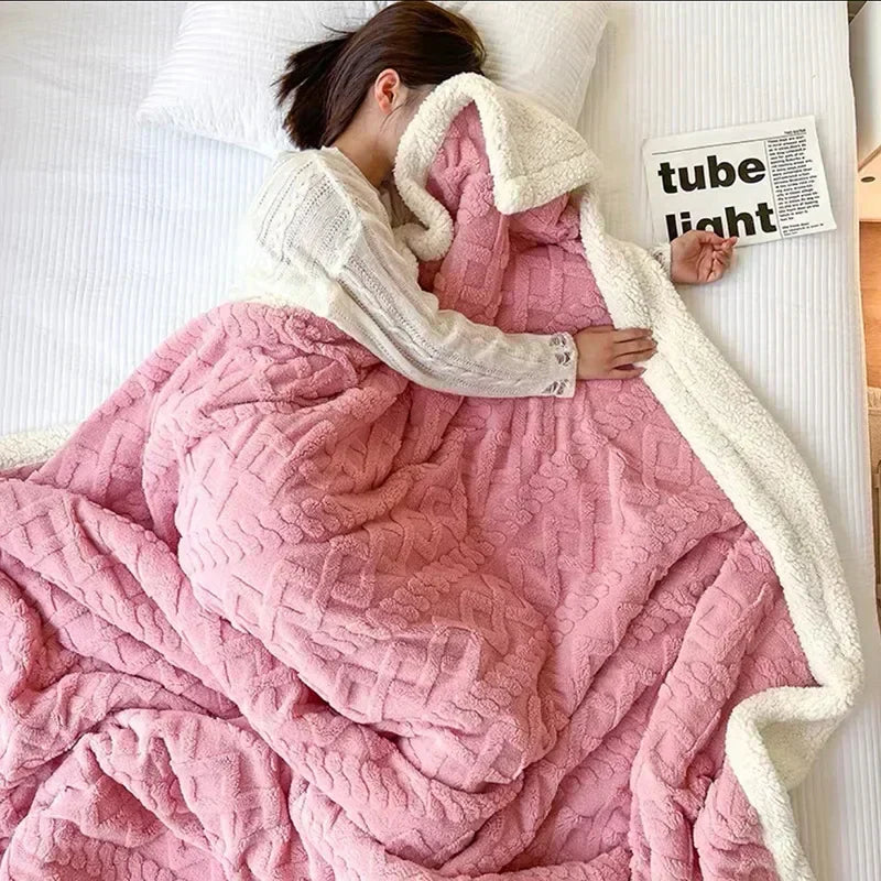 Thick Winter Lambswool Blanket - WarmWool-Dark Brown-70x100cm-State of Style
