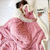 Thick Winter Lambswool Blanket - WarmWool-Dark Brown-70x100cm-State of Style
