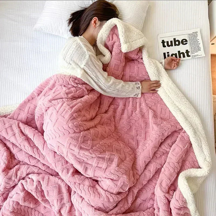 Thick Winter Lambswool Blanket - WarmWool-Dark Brown-70x100cm-State of Style