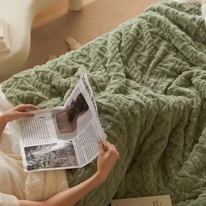 Thick Winter Lambswool Blanket - WarmWool-Green-70x100cm-State of Style