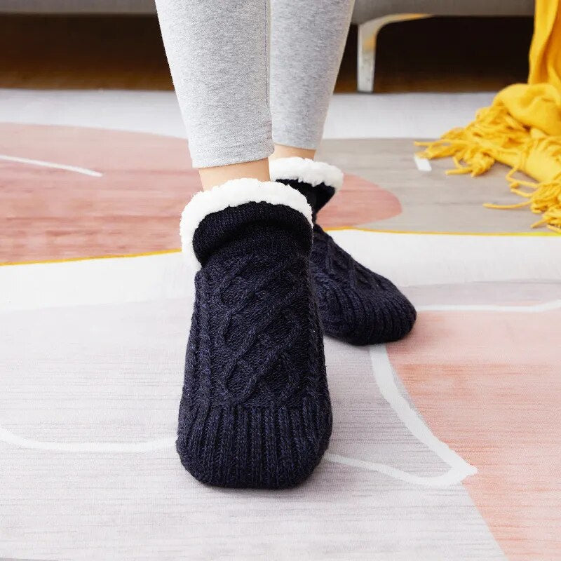 Thickened Cashmere Slippers - CozySteps-Black-2-8-State of Style