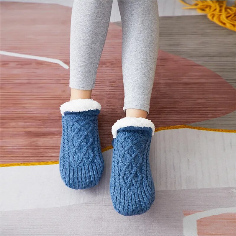 Thickened Cashmere Slippers - CozySteps-Blue-2-8-State of Style