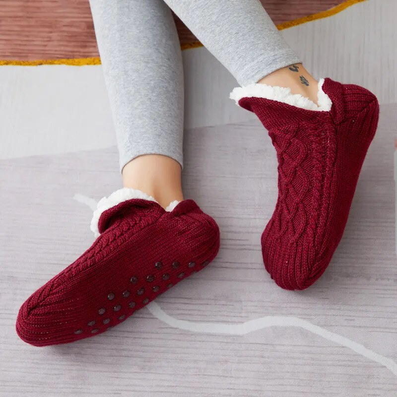 Thickened Cashmere Slippers - CozySteps-Grey-2-8-State of Style