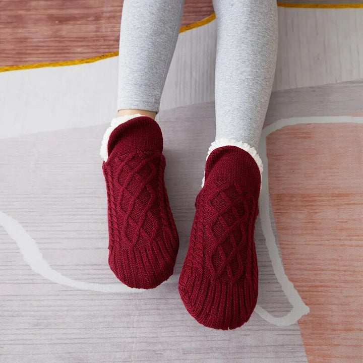 Thickened Cashmere Slippers - CozySteps-Red-2-8-State of Style