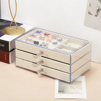 Three-Layer Transparent Jewellery Box-GRAY-State of Style