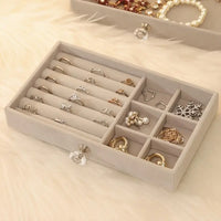 Three-Layer Transparent Jewellery Box-GRAY-State of Style