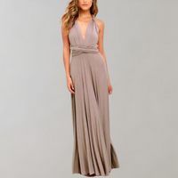 Tia - Elegant Wrap Dress for Women-Khaki-S-State of Style