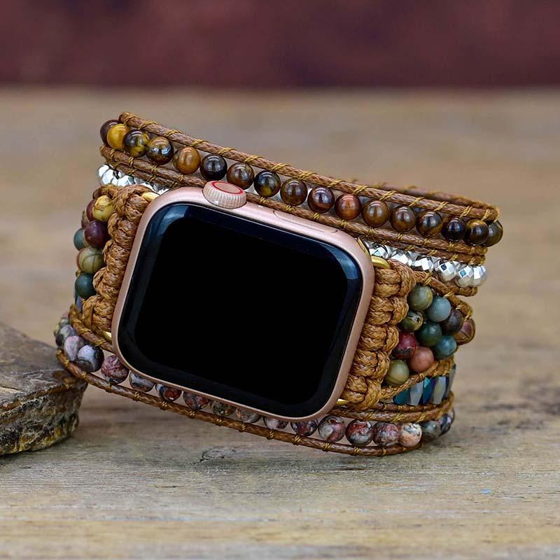 Tiger's Eye Empowering Apple Watch Band - Orion-S (14-16 cm)-State of Style