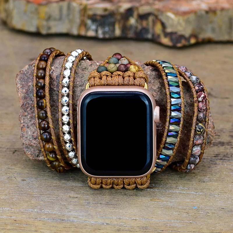Tiger's Eye Empowering Apple Watch Band - Orion-S (14-16 cm)-State of Style