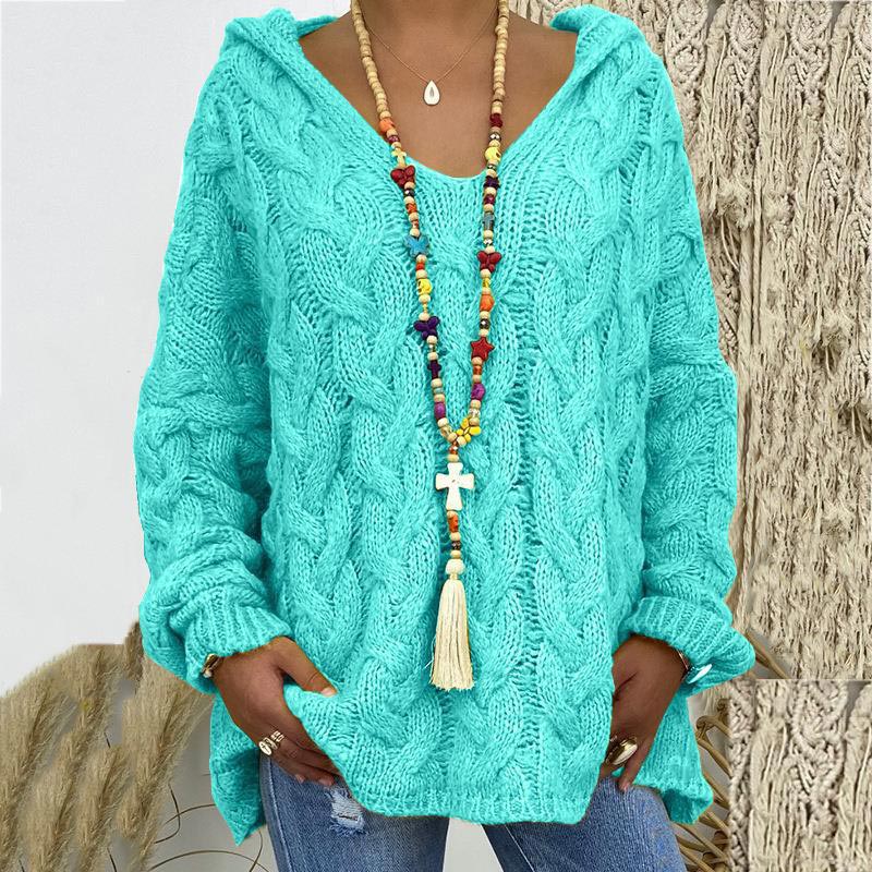 Timeless Cable Knit Sweater for Women - Maelle-Sky blue-S-State of Style