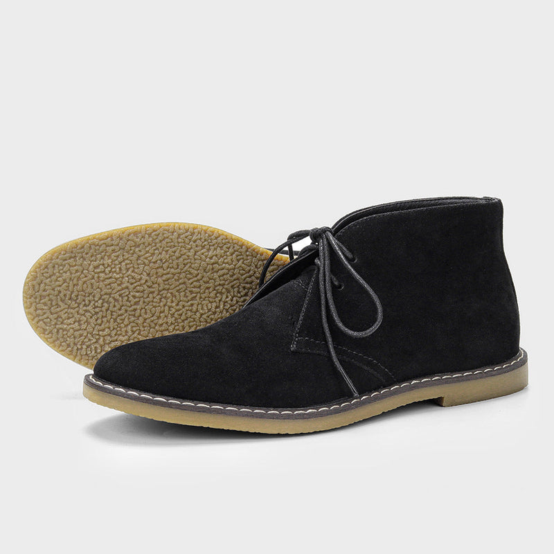 Timeless Desert Boots in Vintage Style for Men - Hugo-Suede Black-6-State of Style