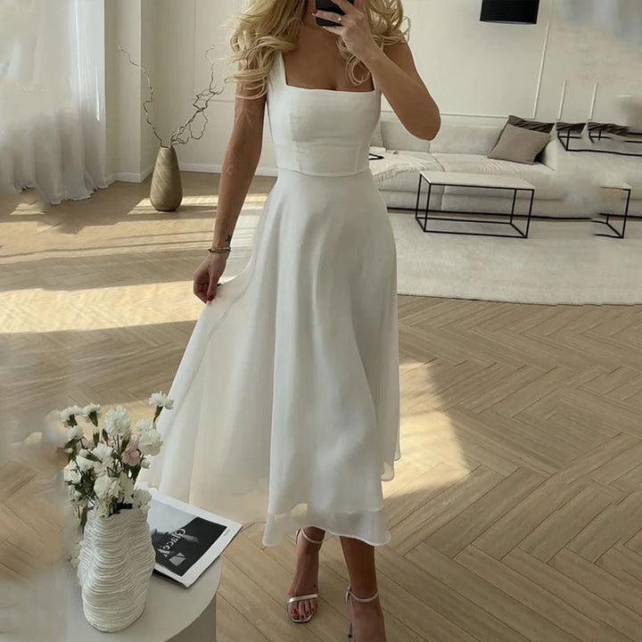 Timeless Sleeveless Dress - Sofia-White-XS-State of Style