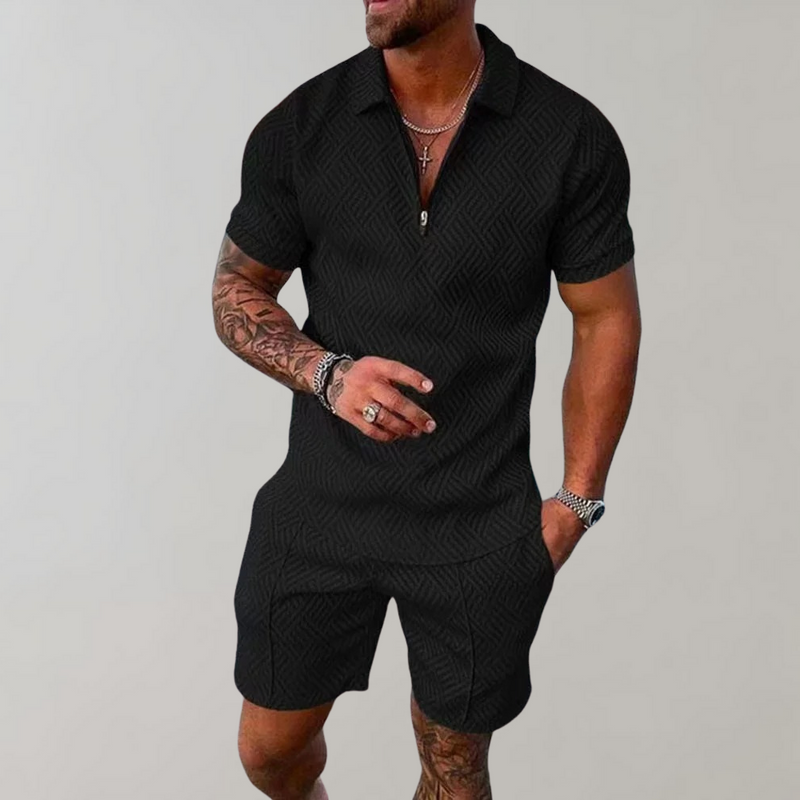 Timo - Trendy 2-Piece Set for Men-Black-S-State of Style
