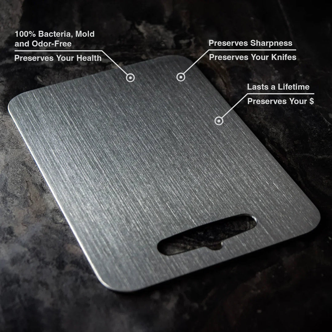 Titanium Cutting Board Without BPA or Microplastics - PureSteel-S (30 cm x 20 cm)-State of Style