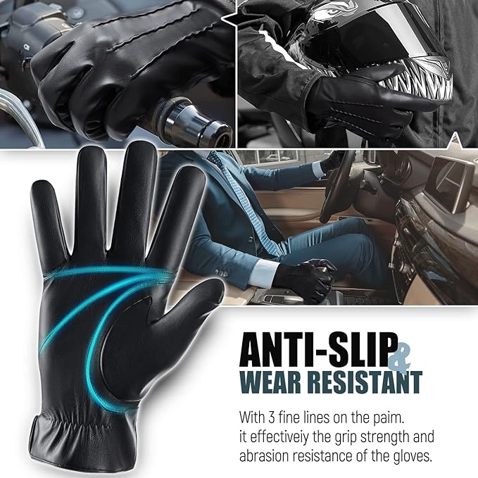 Touchscreen Winter Gloves with Cashmere Lining - Julien-Black-S-State of Style