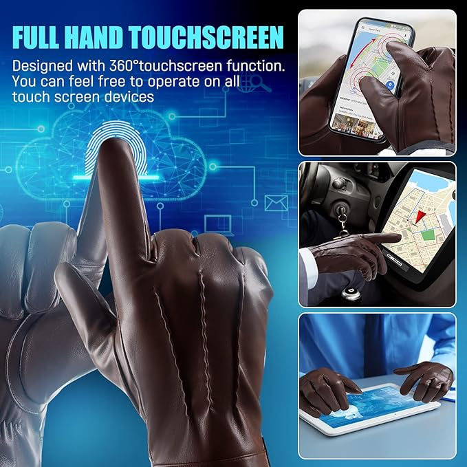 Touchscreen Winter Gloves with Cashmere Lining - Julien-Black-S-State of Style
