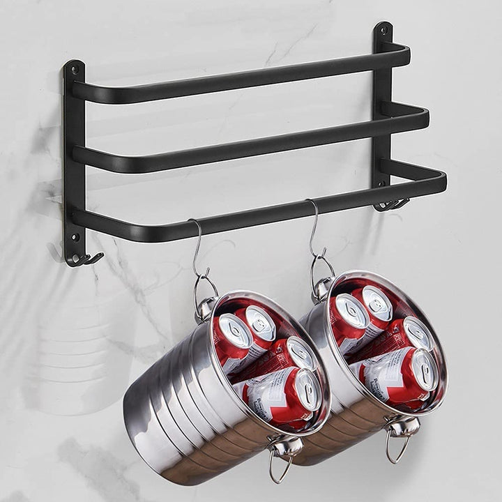 Towel Holder with Hooks - DrySpace-2 rods-40 cm-State of Style