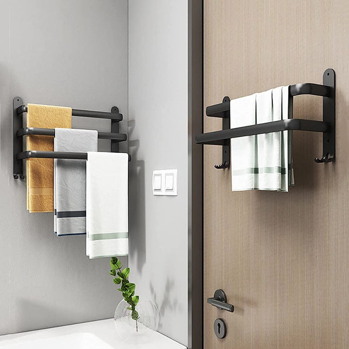Towel Holder with Hooks - DrySpace-2 rods-40 cm-State of Style