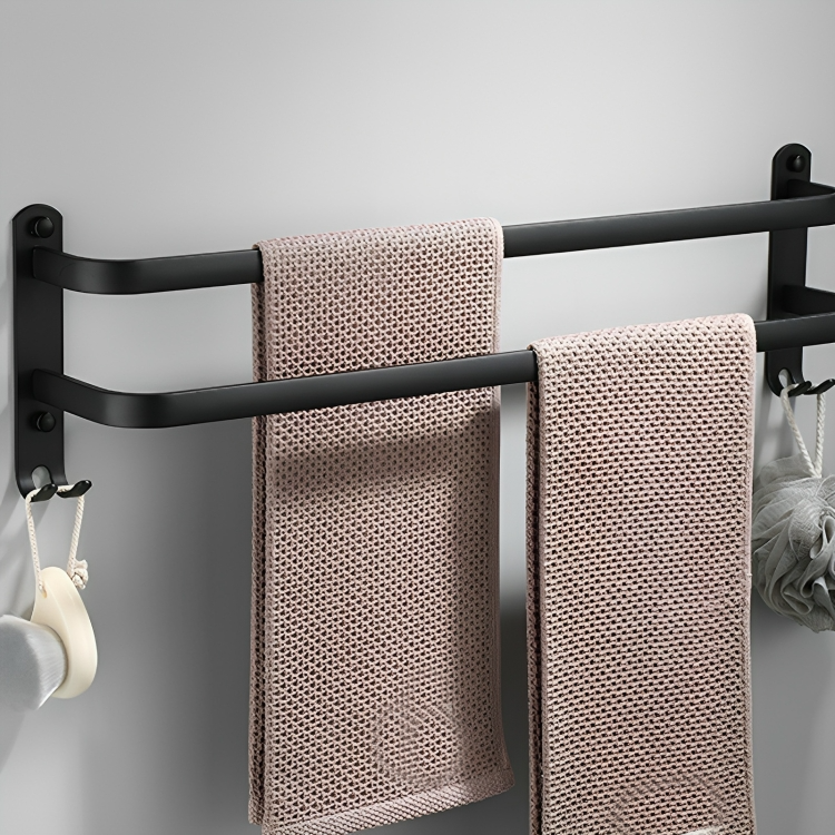 Towel Holder with Hooks - DrySpace-2 rods-40 cm-State of Style