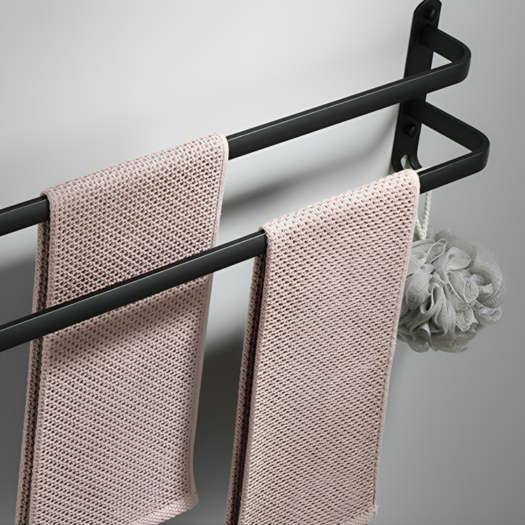 Towel Holder with Hooks - DrySpace-2 rods-40 cm-State of Style
