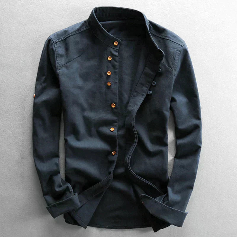 Traditional Japanese Men's Shirt - Yuki-Blue-M-State of Style