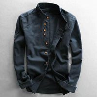 Traditional Japanese Men's Shirt - Yuki-Blue-M-State of Style