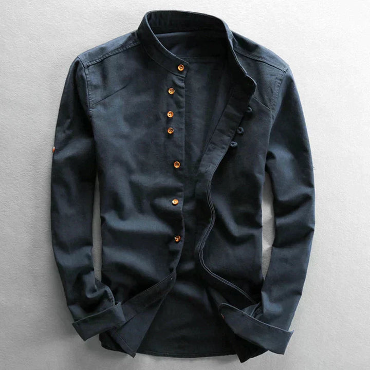 Traditional Japanese Men's Shirt - Yuki-Blue-M-State of Style