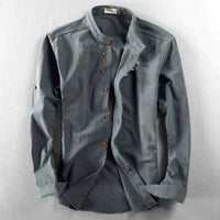 Traditional Japanese Men's Shirt - Yuki-Grey-M-State of Style