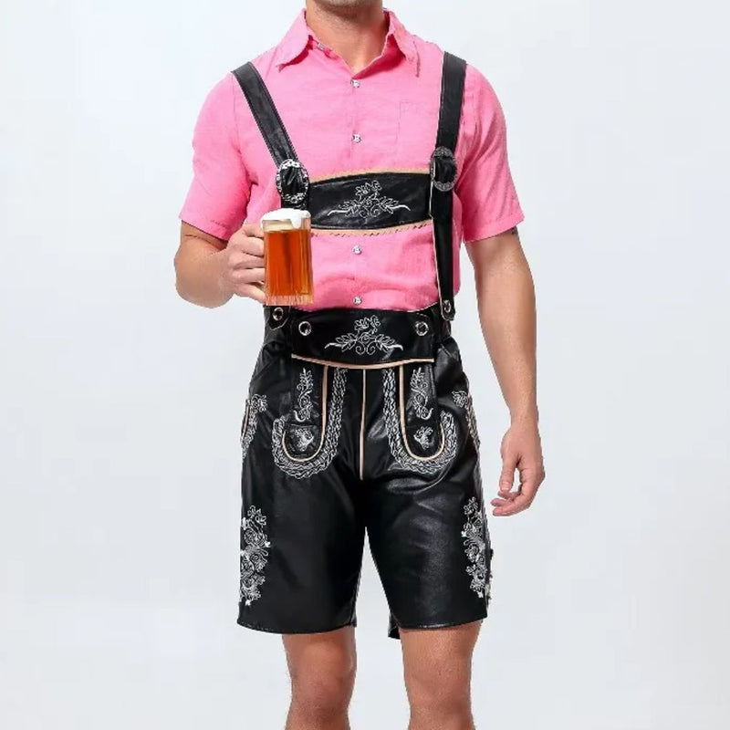 Traditional Lederhosen Anton – Authentic Bavarian Oktoberfest Wear-Black-M-State of Style