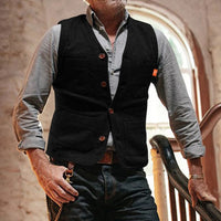 Traditional Vest Miguelito – Classic Vintage-Style Waistcoat-Black-S-State of Style