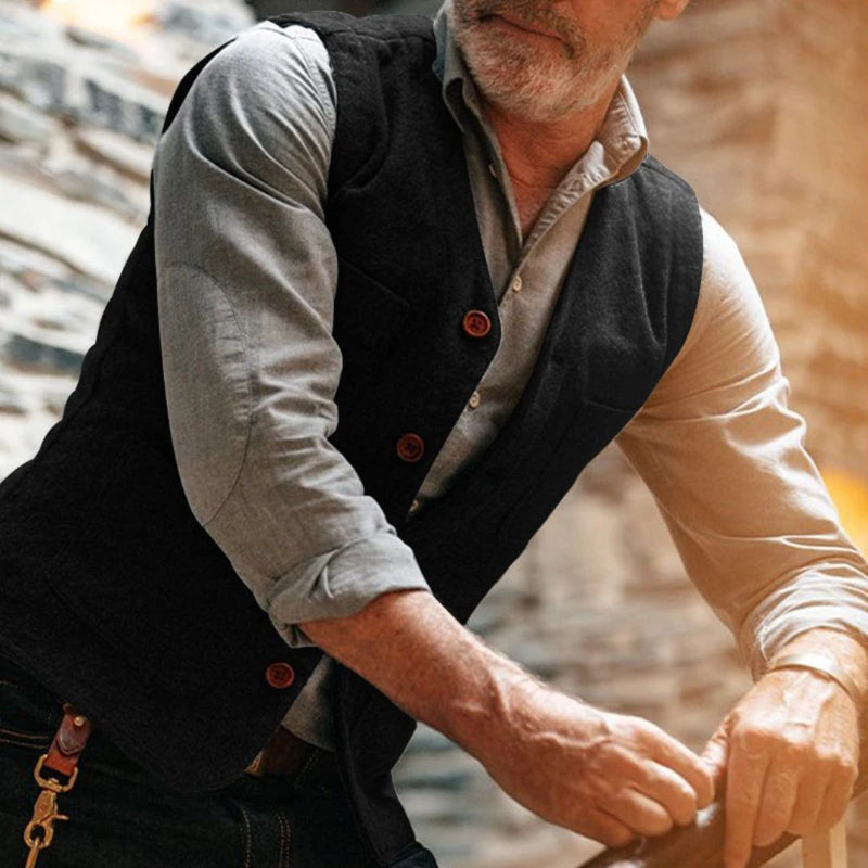 Traditional Vest Miguelito – Classic Vintage-Style Waistcoat-Grey-S-State of Style