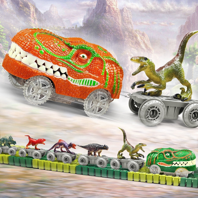 Train Set – DinoTrack-Set 1: 168 pieces Train Set + 1 Dino + 1 Train Car-State of Style