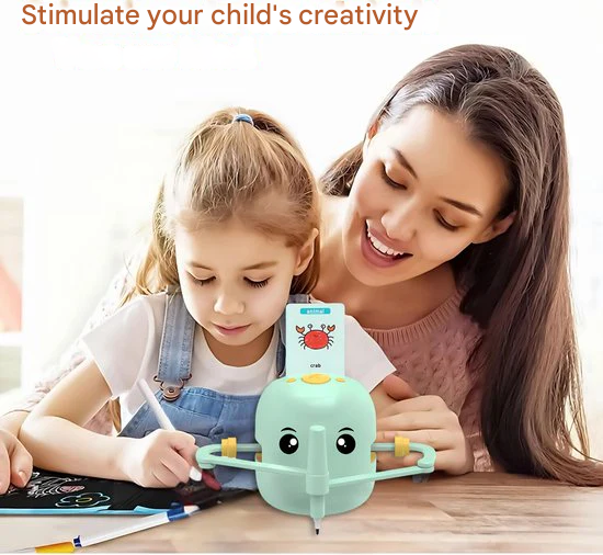 Drawing robot with learn-to-draw cards – creative drawing for children