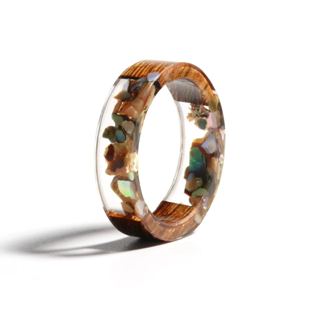 Transparent Wood Resin Ring | Unique Nature-Inspired Jewellery-Brown-17mm-State of Style