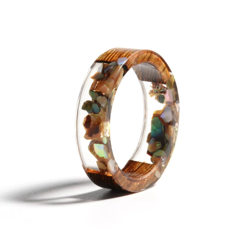 Transparent Wood Resin Ring | Unique Nature-Inspired Jewellery-Brown-17mm-State of Style
