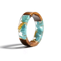 Transparent Wood Resin Ring | Unique Nature-Inspired Jewellery-Light Blue-17mm-State of Style