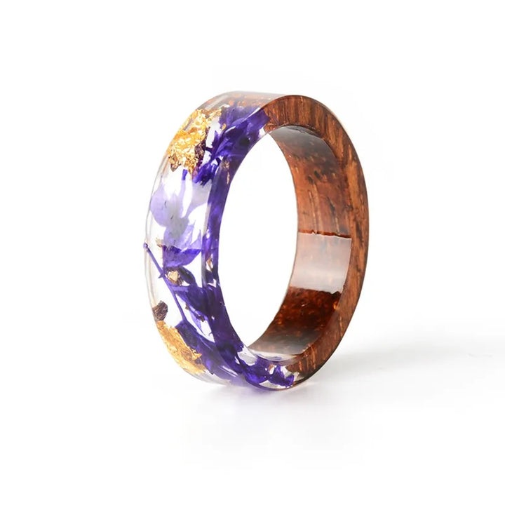 Transparent Wood Resin Ring | Unique Nature-Inspired Jewellery-Purple-17mm-State of Style
