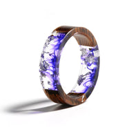 Transparent Wood Resin Ring | Unique Nature-Inspired Jewellery-Royal Blue-17mm-State of Style