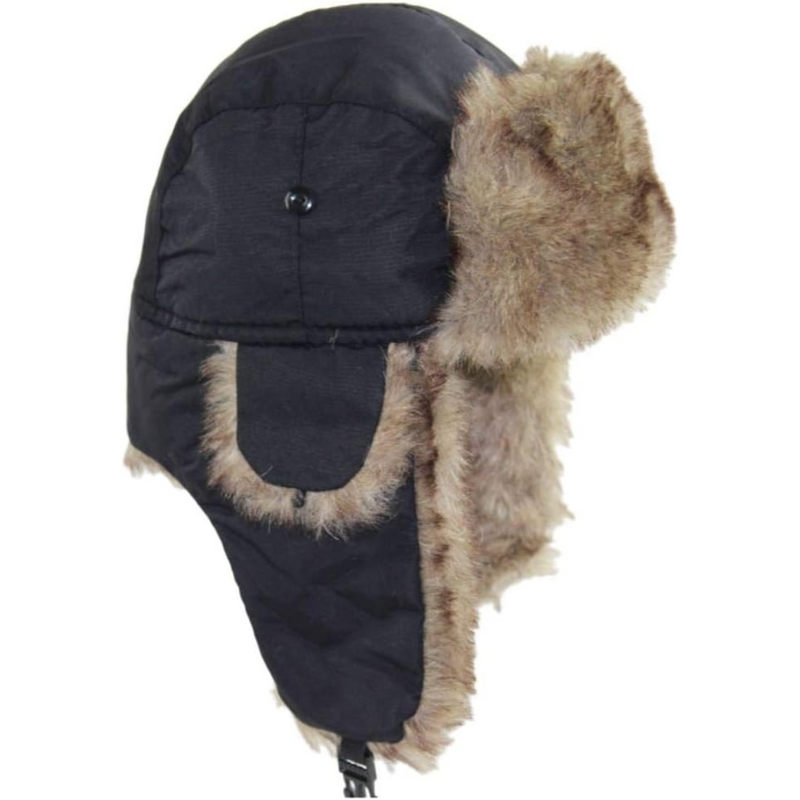 Trapper Winter Hat with Fur Lining - Sasha-Black-State of Style