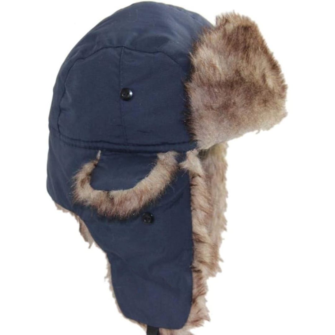 Trapper Winter Hat with Fur Lining - Sasha-Marine blue-State of Style