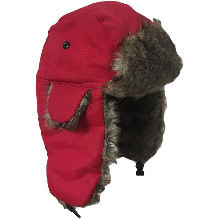 Trapper Winter Hat with Fur Lining - Sasha-Red-State of Style