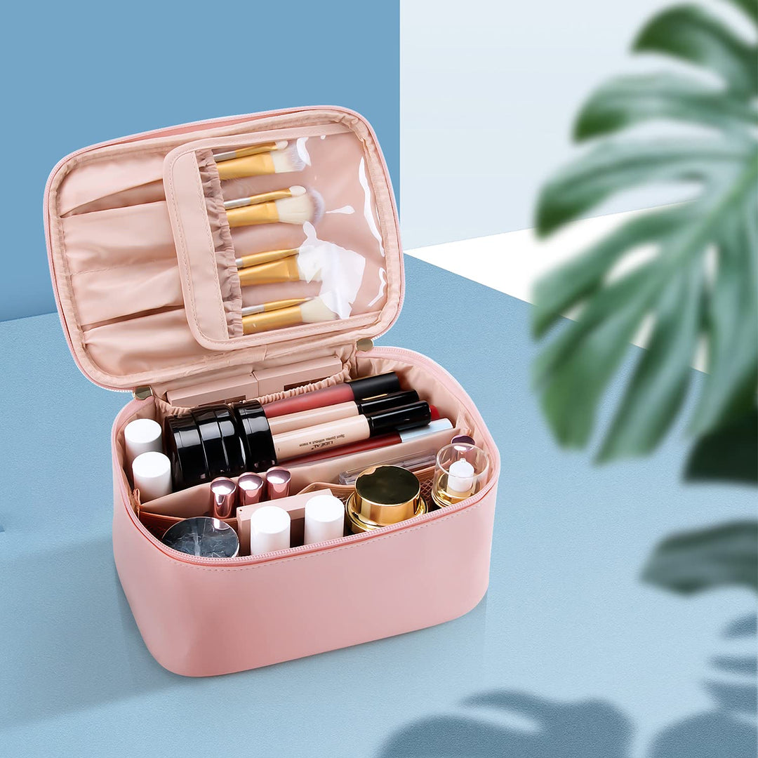 Travel-friendly Make-up Organizer with Dividers-Black-State of Style
