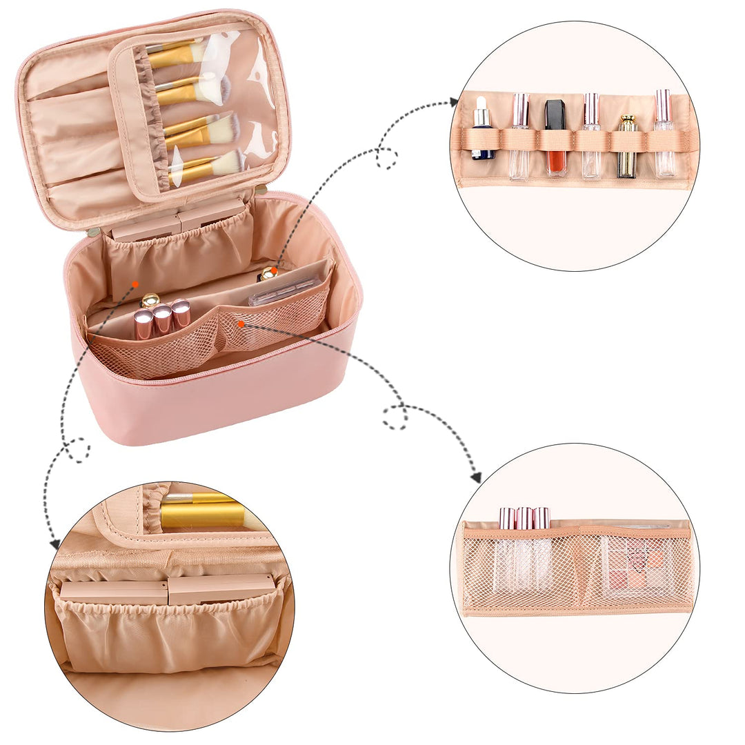 Travel-friendly Make-up Organizer with Dividers-Black-State of Style