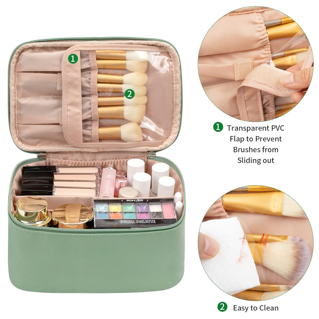 Travel-friendly Make-up Organizer with Dividers-Black-State of Style