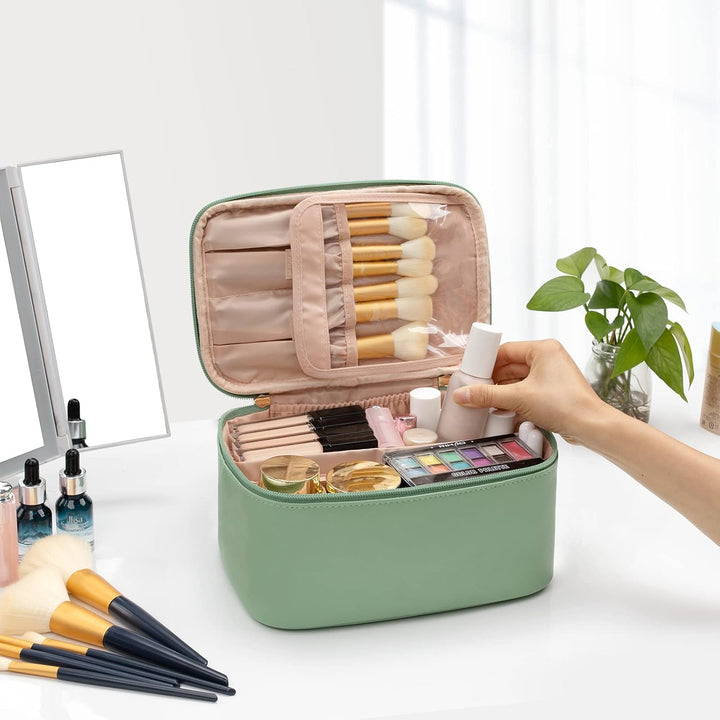Travel-friendly Make-up Organizer with Dividers-Black-State of Style