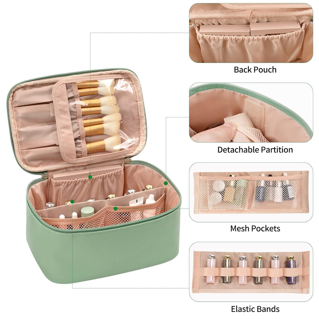 Travel-friendly Make-up Organizer with Dividers-Black-State of Style