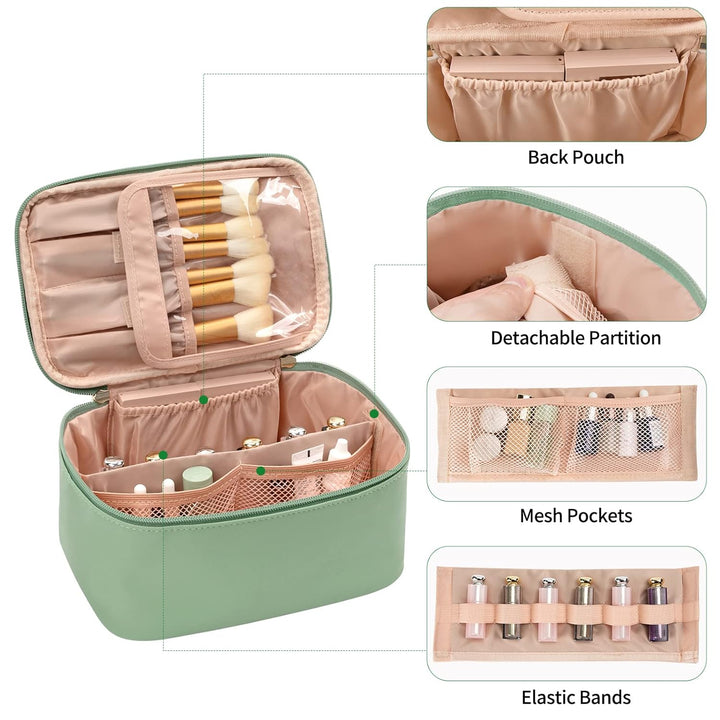 Travel-friendly Make-up Organizer with Dividers-Black-State of Style