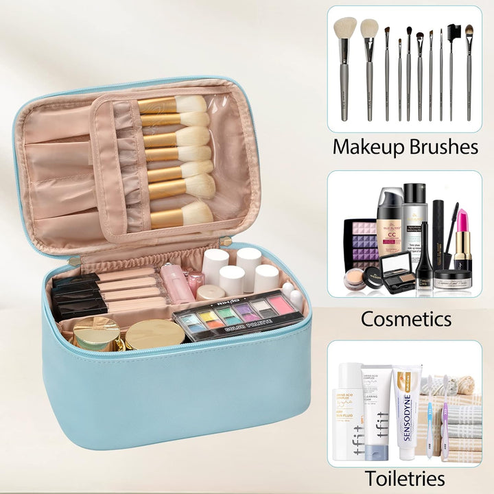 Travel-friendly Make-up Organizer with Dividers-Black-State of Style