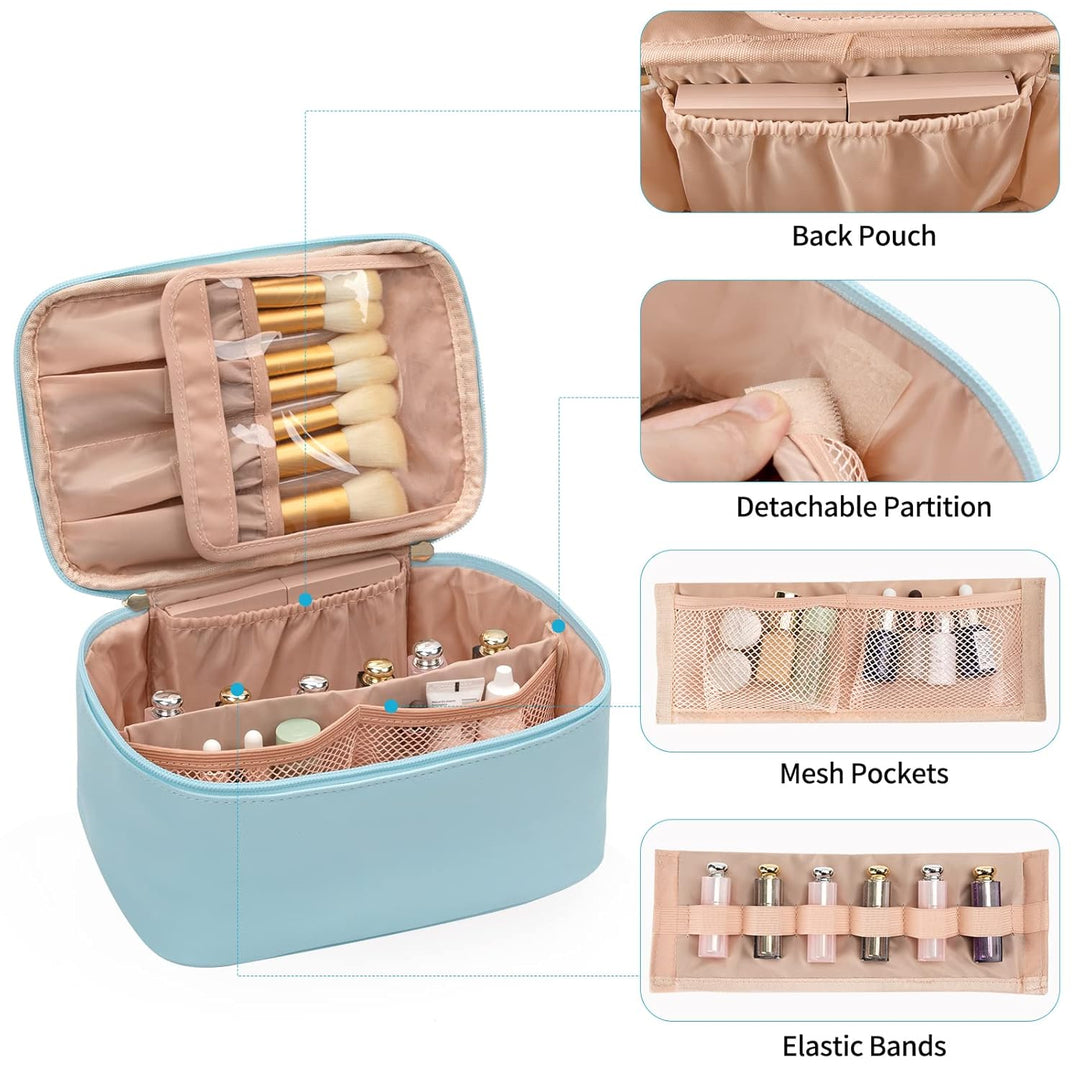 Travel-friendly Make-up Organizer with Dividers-Black-State of Style