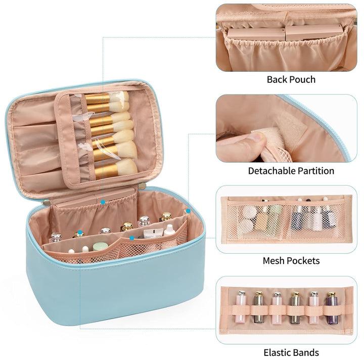 Travel-friendly Make-up Organizer with Dividers-Black-State of Style